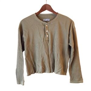 Everlane Organic Cotton Waffle Henley  — Size Small